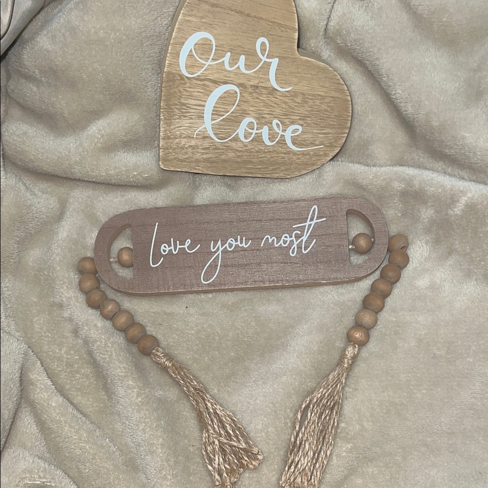 Wooden Love Decor Set